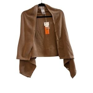 NWT! Giordano 100% cotton 6-way transforming cape, tan, one size